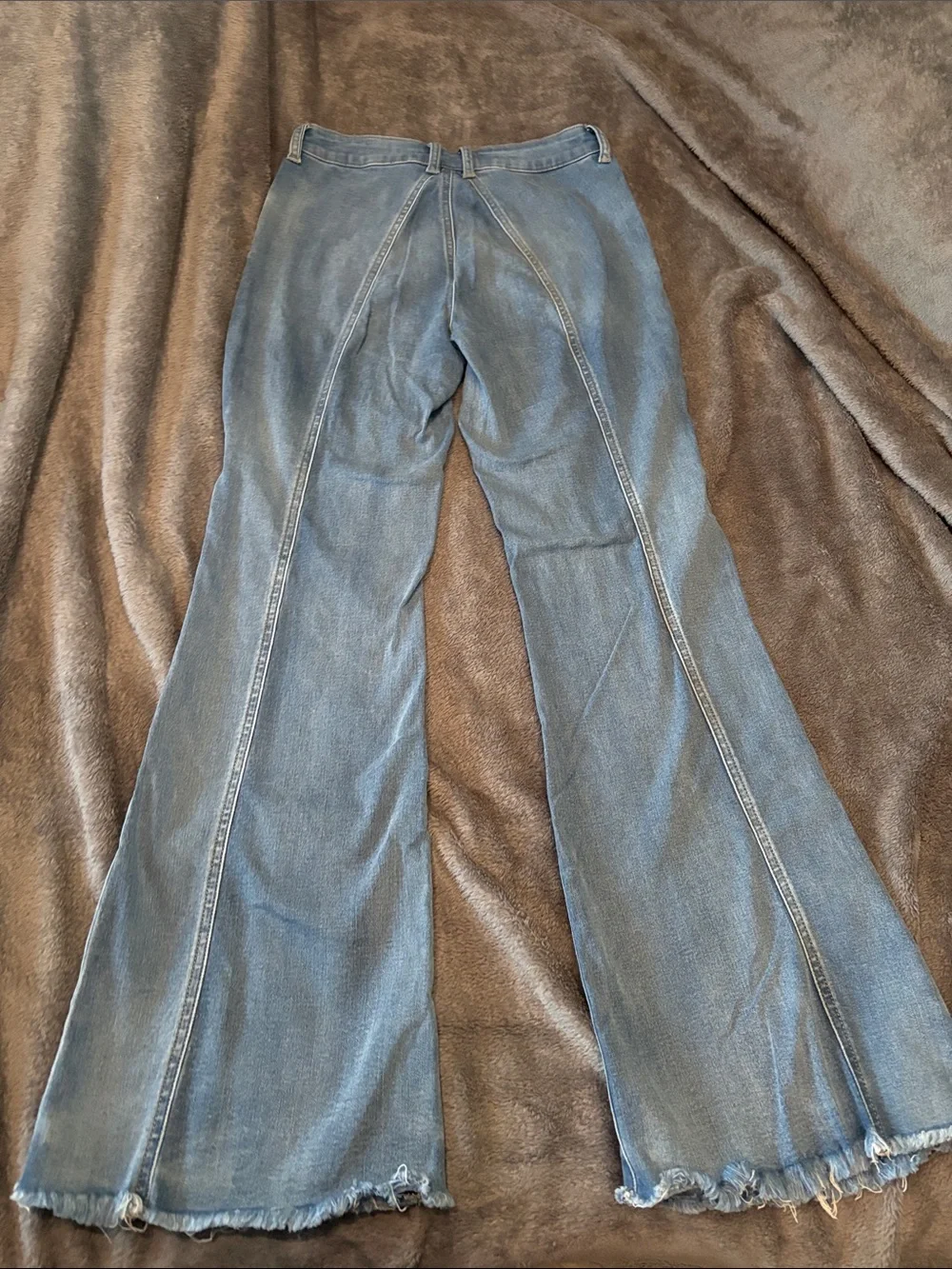 Sincerely Jules Light Blue Wide Leg Flared Jeans - Picture 4 of 4